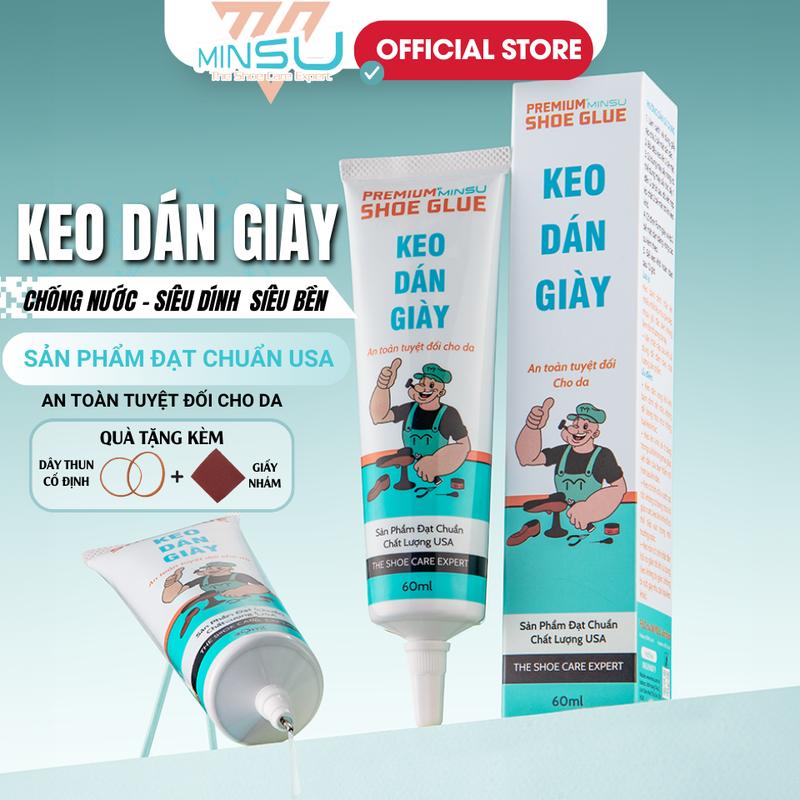   MINSU Premium Shoe Glue  Keo Dán Giày Dép MINSU Trong Suốt Siêu Dính Đa Năng Chuyên Dụng Cho Giày Thể Thao Sneaker An Toàn Cho Da 30 60ml Chuẩn chất lượng ISO 9100:2015 thêm x2 Polyurethane tăng kết dính. MINSU Premium Shoe Glue 