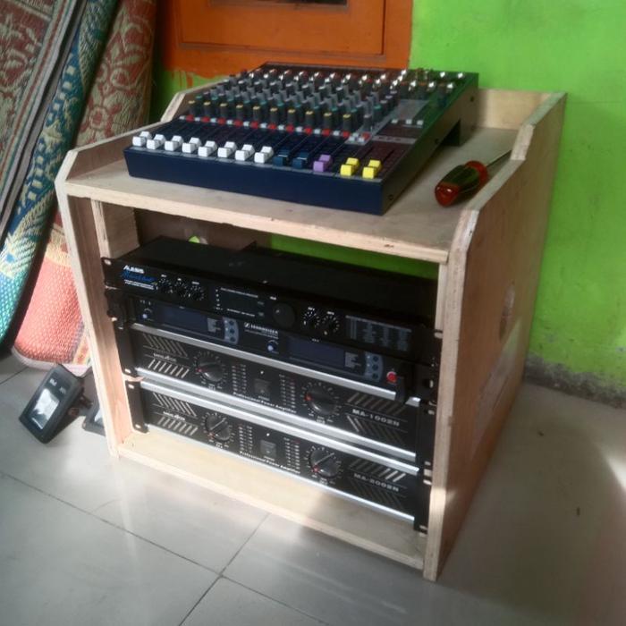 Jual rak power mixer ukuran 5U - 13U + roda, potongan bahan, tinggal ...