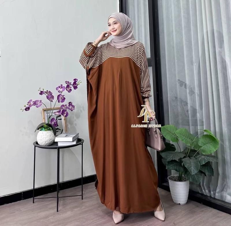 Product Introduction of ￼Kaftan Motif Cunda Rayon Jumbo Ld 180 Kaftan Muslim Wanita Nyaman Tebal Gamis By Alinrafd 3