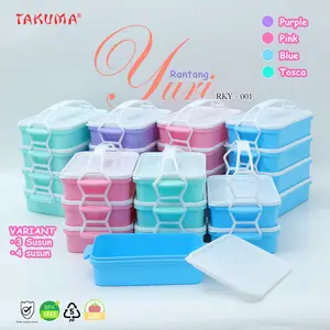 Rantang Susun Yuri - TAKUMA Plastik Warna Ungu Pink Biru Hijau untuk Lauk Kitchenware Rantang Susun Yuri - TAKUMA Plastik Warna Ungu Pink Biru Hijau untuk Lauk Kitchenware