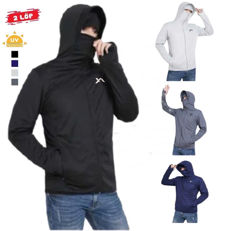 [2 lớp] Áo chống nắng nam nữ INOStore, phiên bản cải tiến 2025 có che chán có thông hơi nách,vải mè thông hơi thoáng khí chống nắng chống tia UV gấp đôi