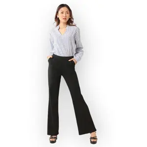 AMY - Highwaist Celana Cutbray Scuba Premium Flare Pants - Highwaist Flare Pants - Highwaist Kulot Cutbray