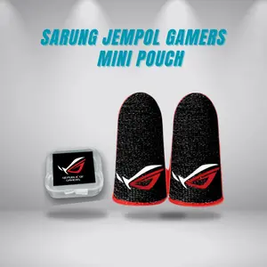 Sarung Jari Gaming ROG Anti Keringat Bonus Box Mini finger sleeve caps ff sarung tangan jempol