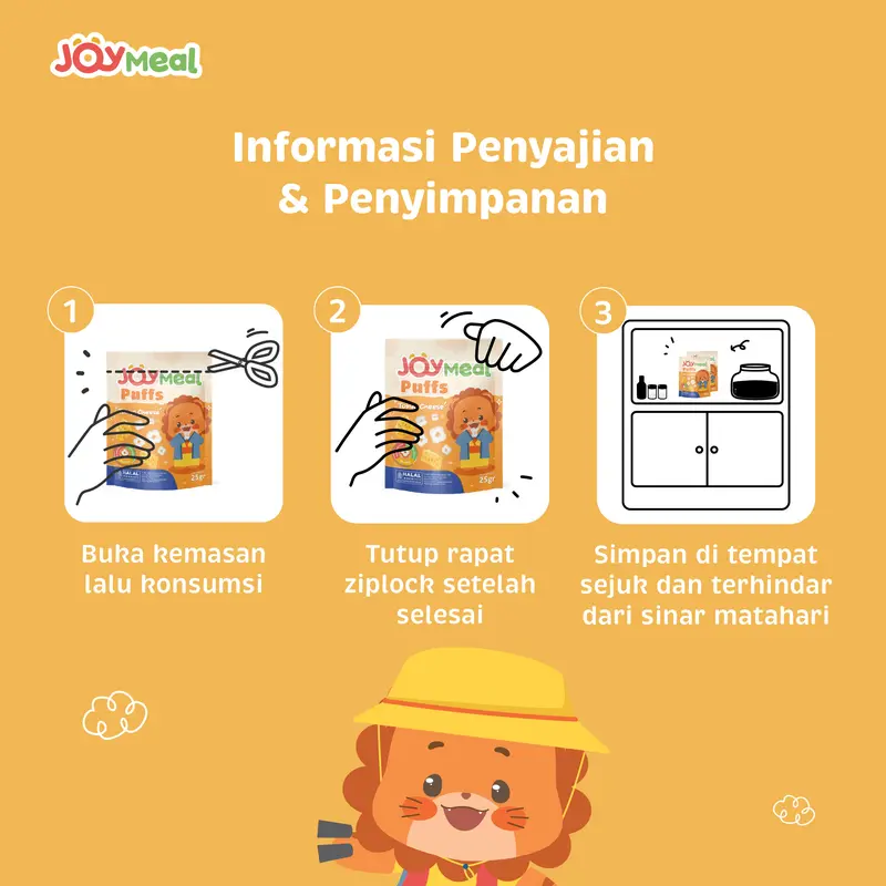 JoyMeal Puffs 25 gr | Cemilan Anak Snack Sehat Berenergi Rasa Khas Jepang Tokyo Cheese & Fuji Apple 6