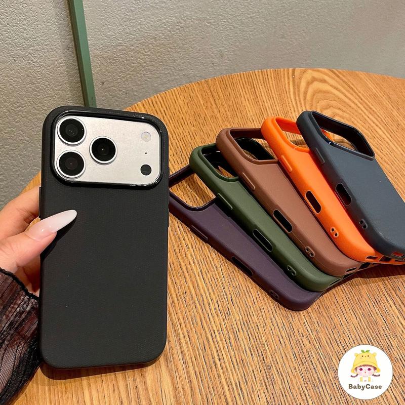 Ôpa Lưng Tương Thích Cho IPhone 13 17 11 16 15 18 14 12 Pro Max 18Pro 16Pro 12Pro 17Pro 13Pro 14Pro 15Pro Ốp Mềm Chống Sốc, Chống Trượt Với Họa Tiết Đen Dệt