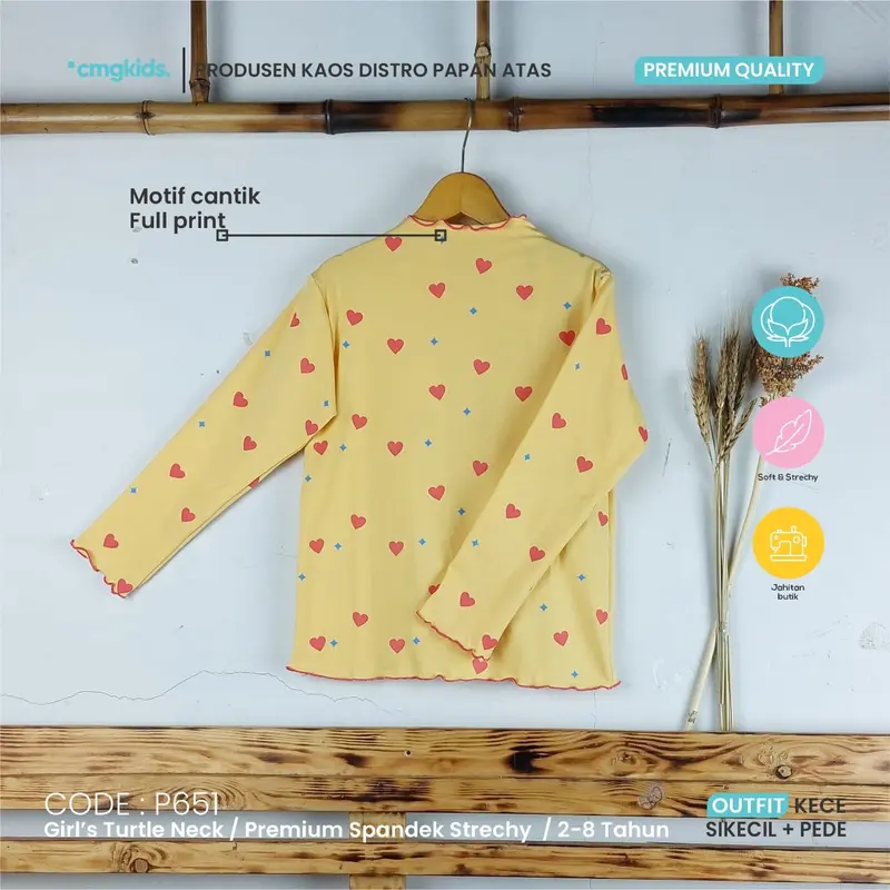 Manset/Inner Kaos Lengan Panjang Fashion Anak Perempuan Spandeks CMGKIDS 2