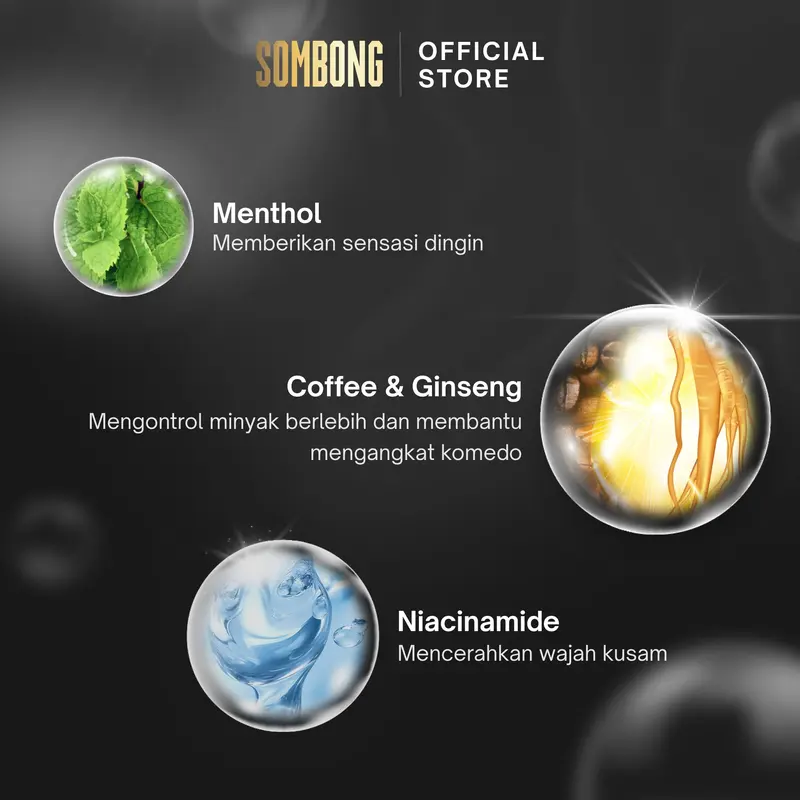 SOMBONG 5-in-1 Face Wash With Coffee & Ginseng 100ml 6