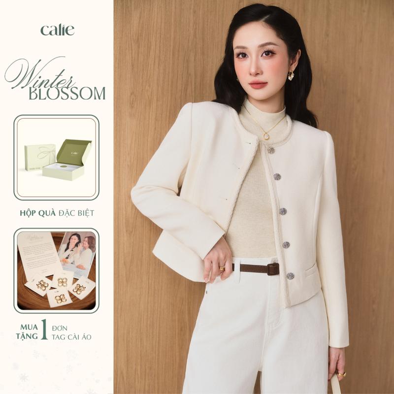   Winter Blossom  Áo khoác dạ phối dây viền dù AK103 chất liệu cao cấp dễ phối đò thời trang thiết kế Calie 