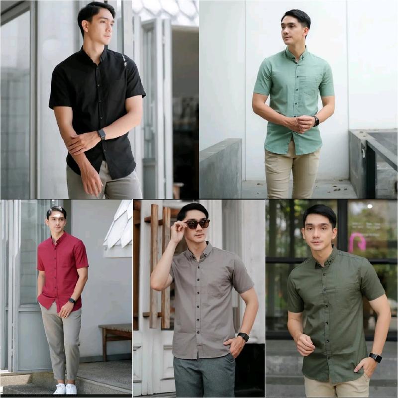 Kemeja Dewasa 100 ribu 4 pcs, Baju Distro Kain Katun Pria Cowok Nyaman 1