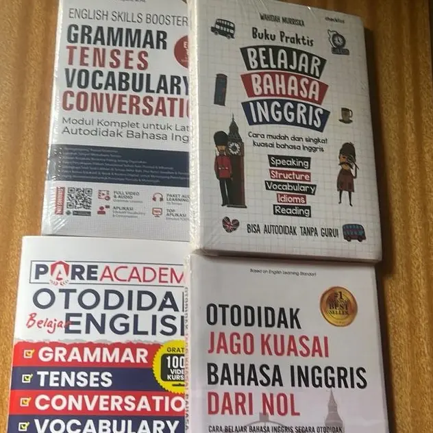 PAKET 4 BUKU OTODIDAK BELAJAR BAHASA INGGRIS - GRAMMAR CONVERSATION - PAREACADEMY
