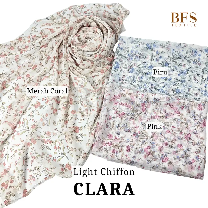 BFS Textile 0,5 meter Bahan Kain Light Chiffon Motif Grade A 2
