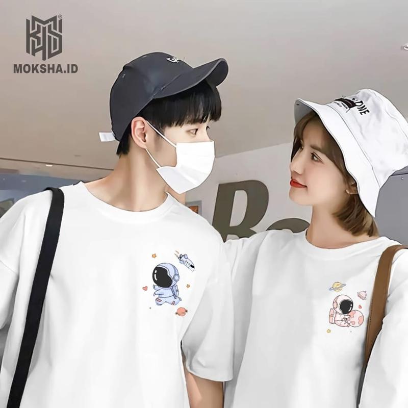 Moksha - Kaos Distro Pasangan Couple Motif Planet Astro Terbaru Cotton Combed Premium Elegan Kekinian Populer 2025 Pakaian/Atasan/Baju/Tshirt Pria Wanita Untuk Santai Murah 3