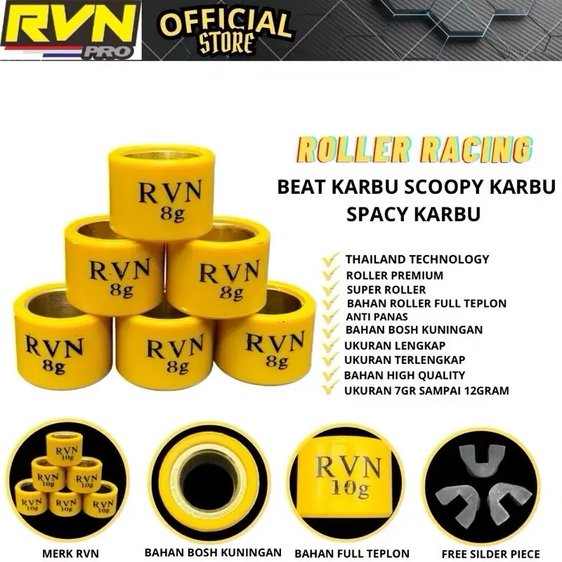 FREE SLIDER ROLLER ROLER RACING RVN BEAT KARBU SCOOPY KARBU SPACY KARBU UKURAN 7 8 9 10 11 12 BISA MIX CAMPUR UKURAN BEBAS FREE SLIDER PIECE