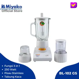 (READY COD) Blender Miyako BL101PL BL101GS BL102PL BL102GS Blender 2in1  3IN1 Plastik / KACA 1 Liter BL-101PL / BL-101GS / BL-102GS / BL-102PL