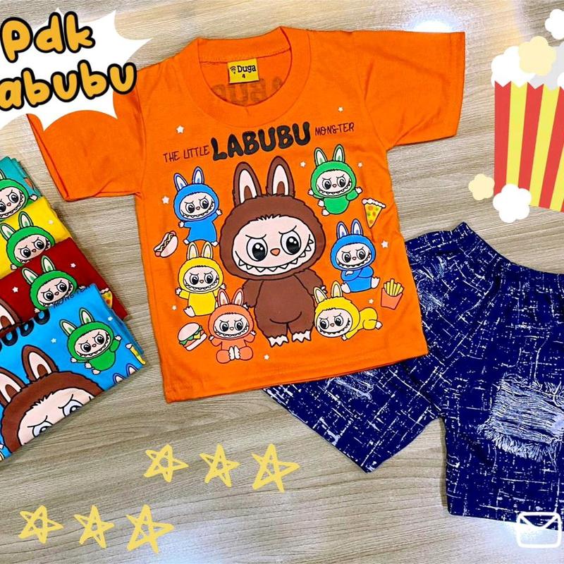 Setelan Anak Bubu Kaos dan Celana BerSablon 1-10 Tahun - Parsel, Laki Laki Perempuan - Cowok Travel Blue 3