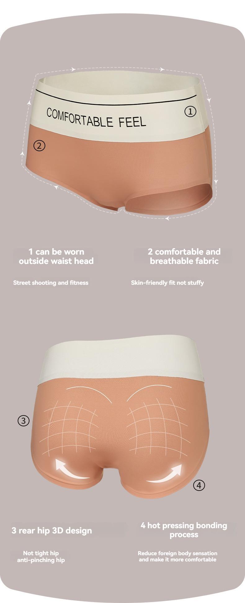 Product Introduction of Medium-high waist panties women's abdominal lift buttocks sexy strong collection of small stomach triangle shorts female non-marking 3