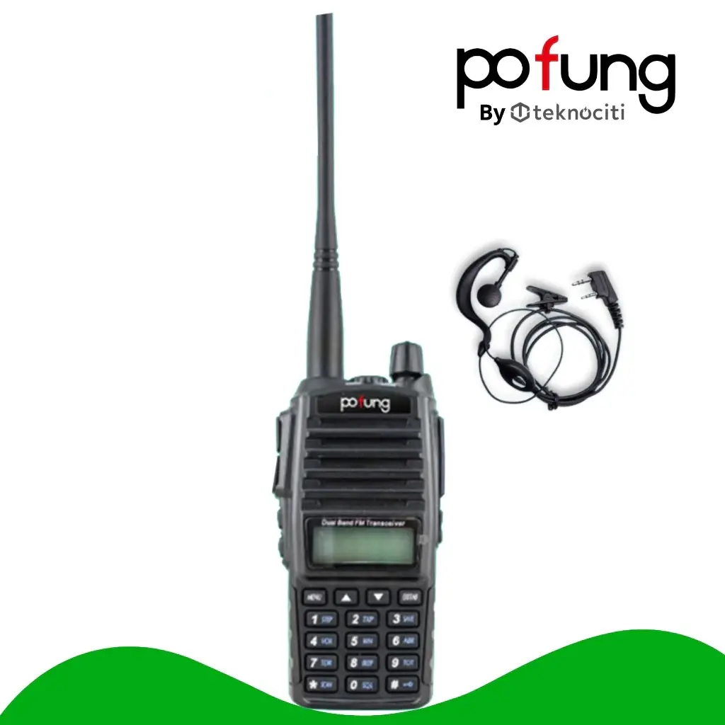 Headset HT Baofeng 888S 2 Pin, Earpiece G Shape dengan Mic PTT, Suara Jernih Peredam Bising, Cocok untuk Satpam Hotel & Keamanan, Bisa COD