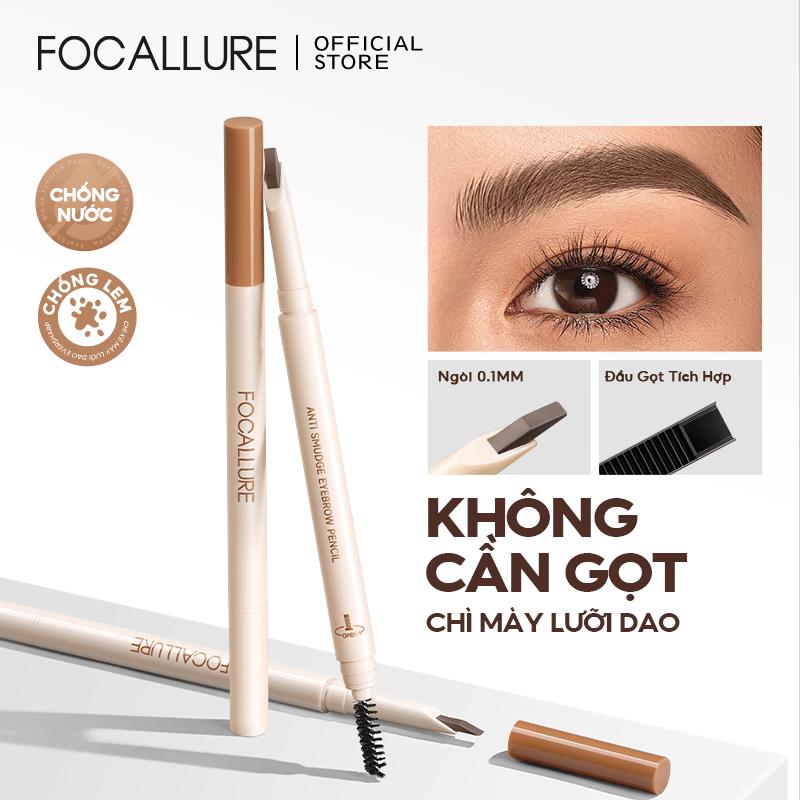  Bút Chì Kẻ Lông Mày Lưỡi EverSharp FOCALLURE Không Thấm Nước Chống Nhòe Sắc Tố Cao Chống Vỡ Không Kết Dính Mịn 