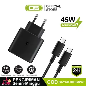 OSCROP Charger Sam Type C Original Fast Charging 45 Watt / 25 Watt Kabel data Type C to Type C untuk charging cepat