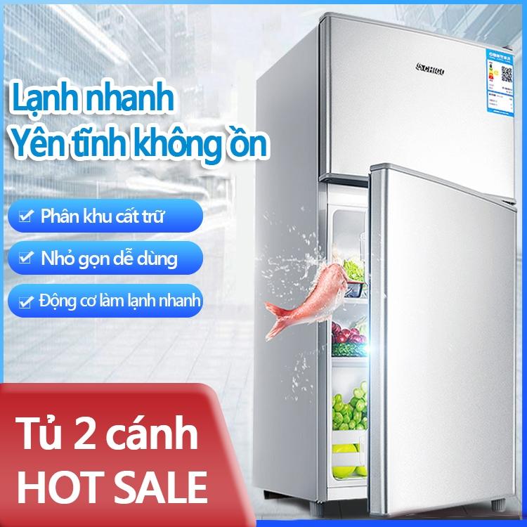  Tủ lạnh mini có ngăn đá và ngăn lạnh dung tích mini tiết kiệm điện ,tủ lạnh mới nhỏ chính hãng 