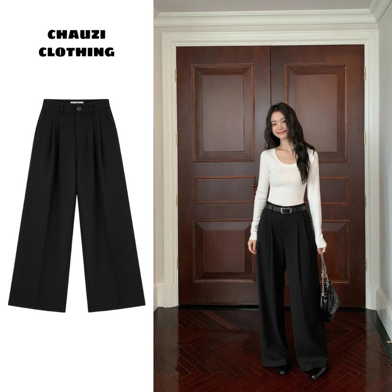  Quần Nữ Kaki Ống Suông Cạp Cao Quần KAKI CHAUZI Pleated Women cạp chun Thanh Lịch Hotrend  QD693 