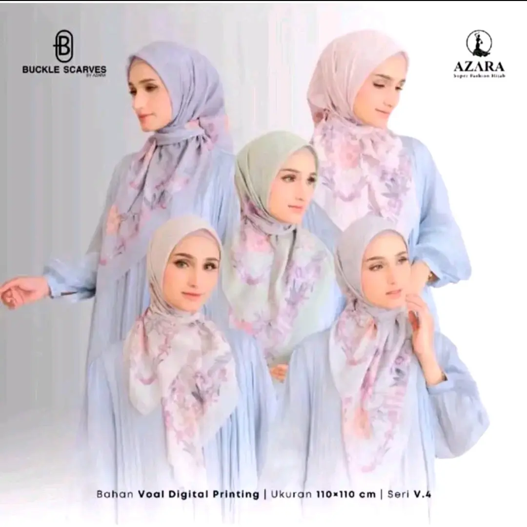 (isi3) HIJAB BUCKLE SEGIEMPAT MOTIF KEMASAN POUCH