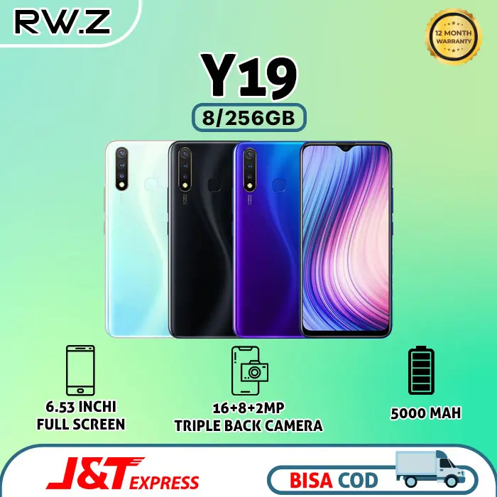HP Smartphone Y19 RAM 8/256GB Dual Kamera 5000 mAh Garansi TokoTermurah
