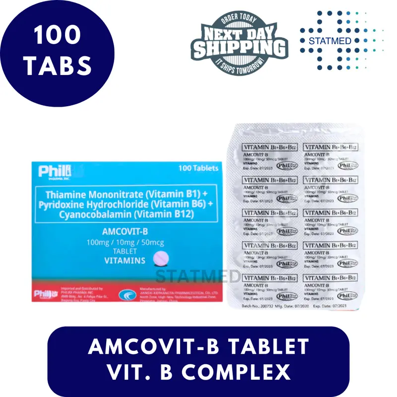 Amcovit-B Tablet Vitamin B1 B6 B12 l 10, 50 & 100 Tabs - TikTok Shop ...