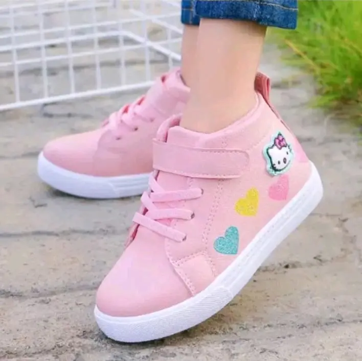 sepatu boot anak perempuan terbaru motif 4 love sepatu sekolah SD dan TK sepatu kekinian 015 Cantik Fashion