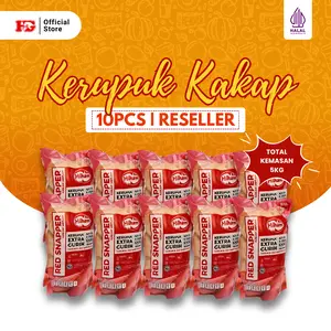 Paket Bal Kerupuk Kakap Merah - Kemasan 500gram - Isi 10pcs Berat Total 5kg - Rasa Nikmat dan Gurih Camilan Food