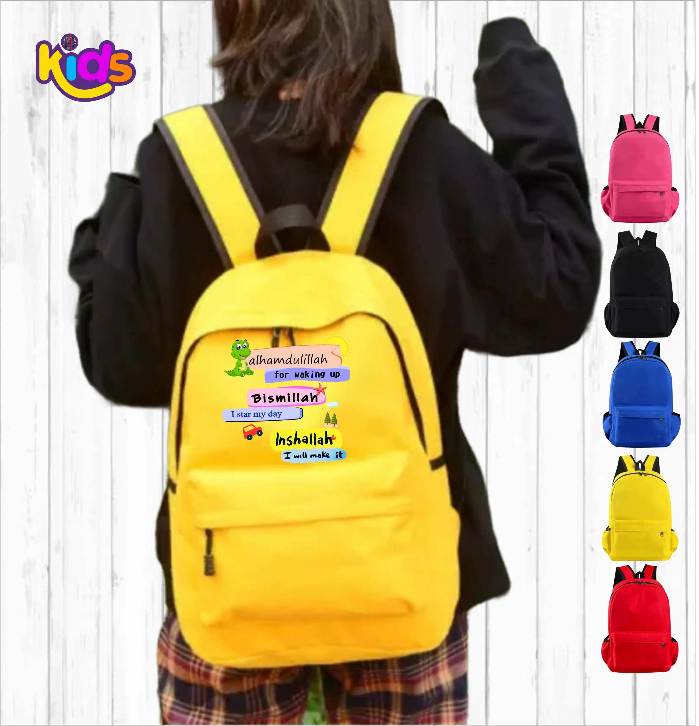 Tas Ransel Gendong Islami Alhamdulillah Anak Dan Dewasa SD SMP SMA Backpack Unisex Fashion Sekolah