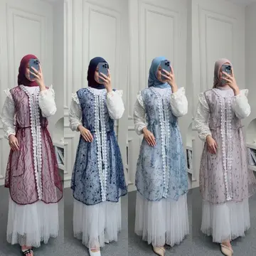 Namira One Set Outer Brukat + Rok Tile / celana cutbray scuba