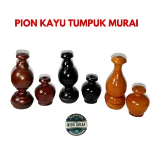 PION TUMPUK KAYU MURAI CAT JATI AMPLAS HALUS GANTUNGAN CANTOLAN MAHKOTA SANGKAR