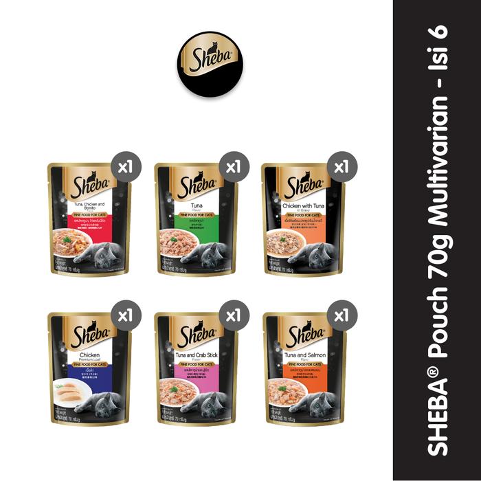 Gambar Sheba Pouch Makanan Kucing Premium Basah 70 gr Multivariant - Isi 6 Makanan Kucing dari Whiskas Indonesia Kota Tangerang Tokopedia