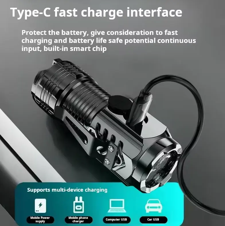 LED Senter Super Terang XHP100 10000 Lumens Jarak Jauh Waterproof High Power Flashlight 1