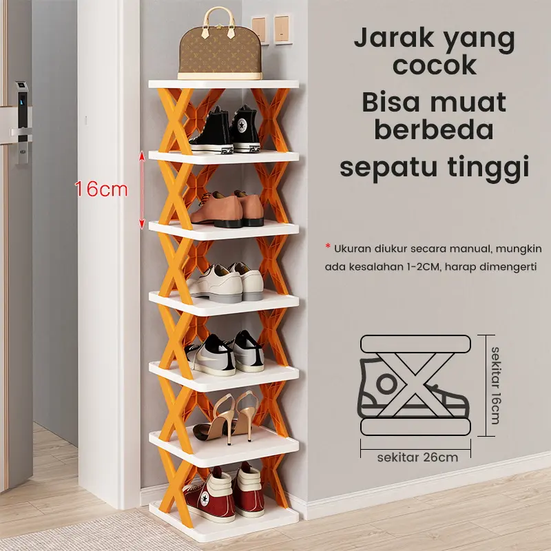 Kitchenz Rak sepatu 9 Susun-26cmx24cmx130cm Rak sepatu plastik X  Rak sepatu aesthetic Rak sepatu susun Rak sandal 5