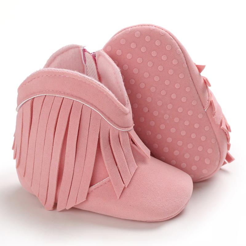 Product Introduction of Autumn and Winter Classic Tassel Baby Boots for Infants and Toddlers Soft Sole Warm Learning Shoes 25