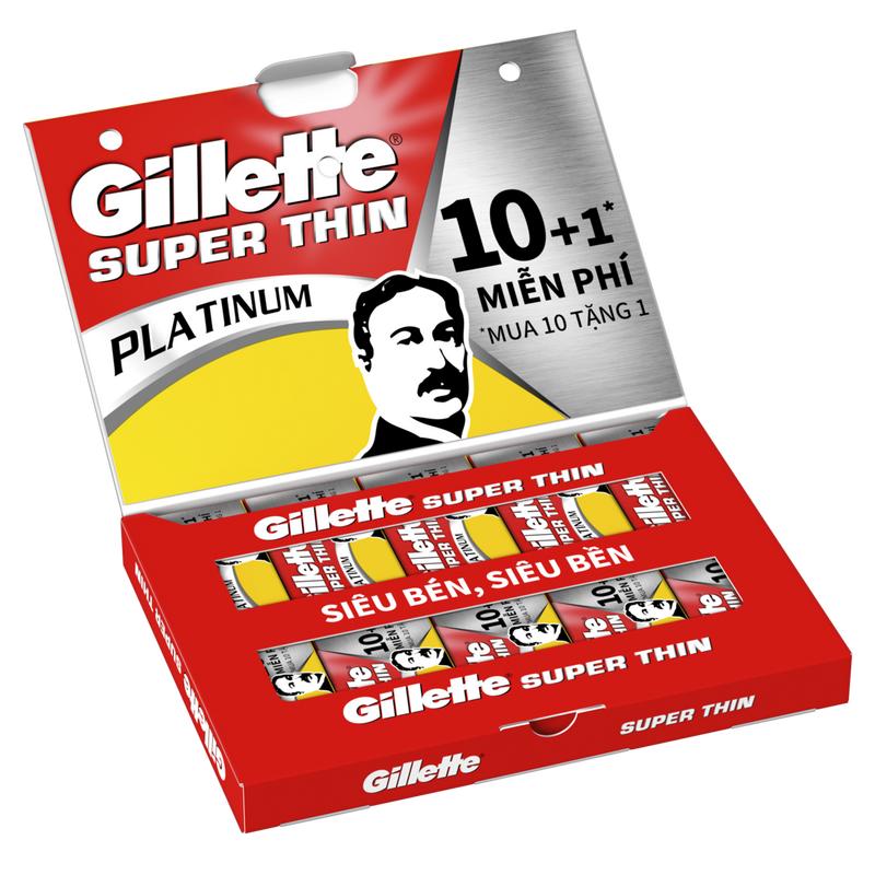 Combo 10 Hộp Lưỡi Lam GILLETTE Super Thin - 110 Lưỡi