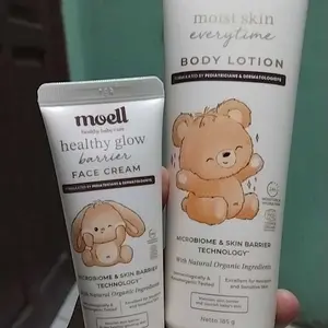 Moell Barrier Protection deals! Body Lotion 185gr & Face Cream 40gr - Body Lotion Kulit Sensitif & Kering - Face Cream With Plant Based Probiotics, Organic Avocado Oil - Skincare Untuk Wajah & Badan Bayi dan Anak Formulasi Dokter