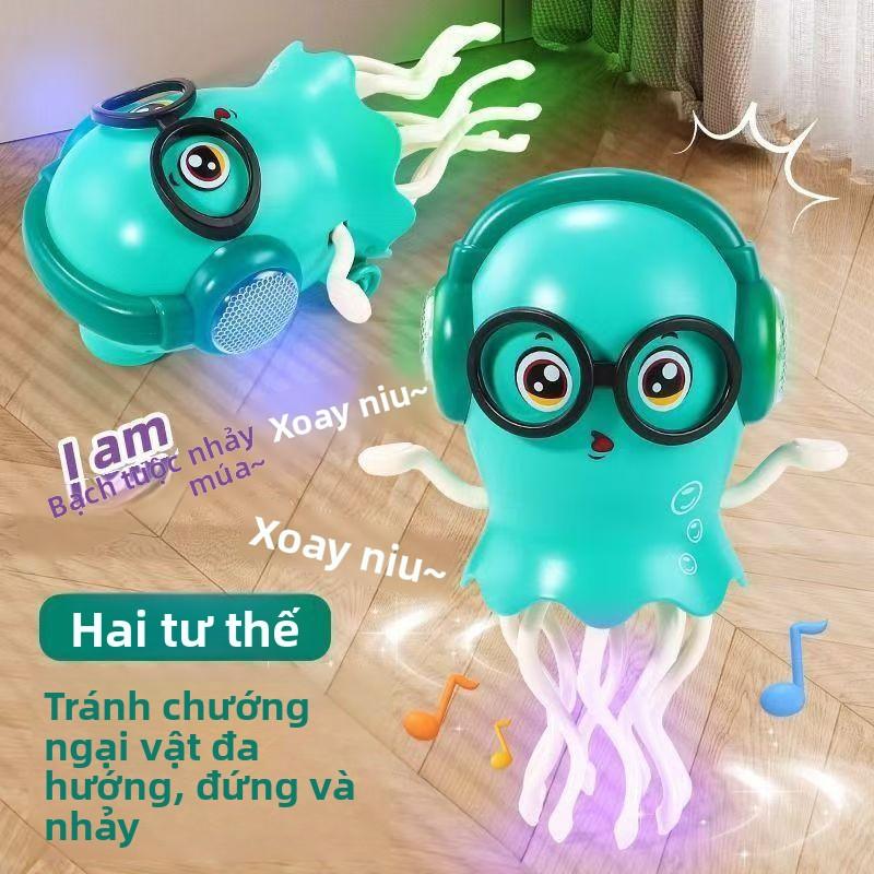 Đồ chơi Sotong Nhảy Múa bán chạy nhất tự động tránh chướng ngại vật thiết kế dễ thương giúp giảm căng thẳng massage cho thú cưng món quà lý tưởng cho trẻ em hỗ trợ giảm stress phiên bản VE1406 màu đỏ xanh lá cam.