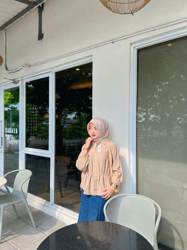 KEMEJA LINEN WANITA LENGAN PANJANG CASUAL LD 120 / BAJU ATASAN KEMEJA KERUT DEPAN OVERSIZE KOREAN STYLE / ALYA SHIRT KEKINIAN (COD) 1