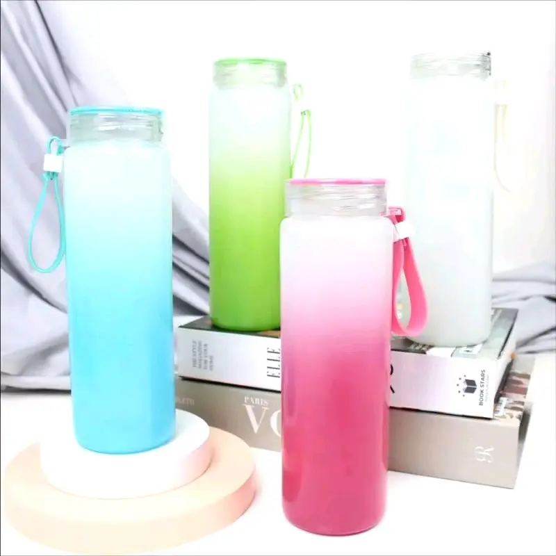 B(B84) BOTOL SLIM WARNA GRADASI TAHAN PECAH Kaca Bottles Kitchenware Water 1