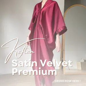 Kaftan Hijab Lengan Panjang Satin Premium / Kaftan Lebaran / Kaftan Renda / Kaftan Polos/ Dress Kaftan Modern Mewah Fashion Muslim Wanita Kaftan