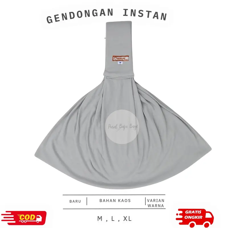 Gendongan Bayi Samping Instan Premium Geos Newborn Bahan Kaos Lembut Plus Pouch (Dengan Strap Busa Empuk di Pundak) 6