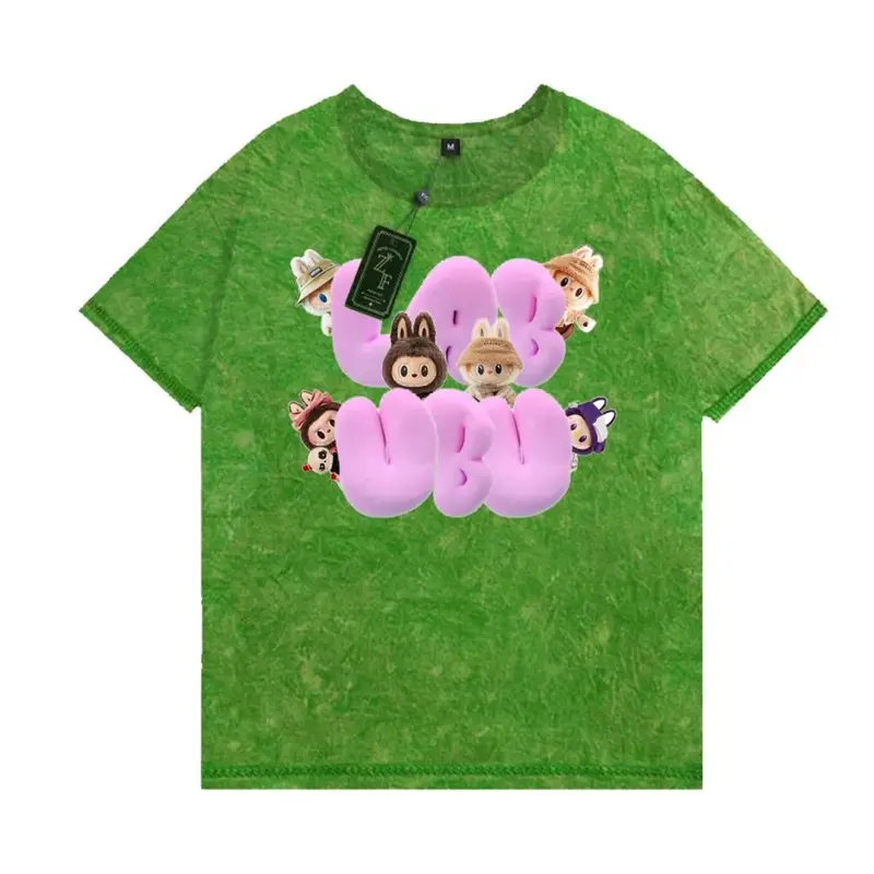 Baju Labubu Anak Motif Karakter Lucu 3-12 Tahun Baju Pakaian Fashion baju labubu Combed Cotton Karakter Lucu laki import Distro Hitam Katun Anak-Anak Laki-Laki Perempuan 2