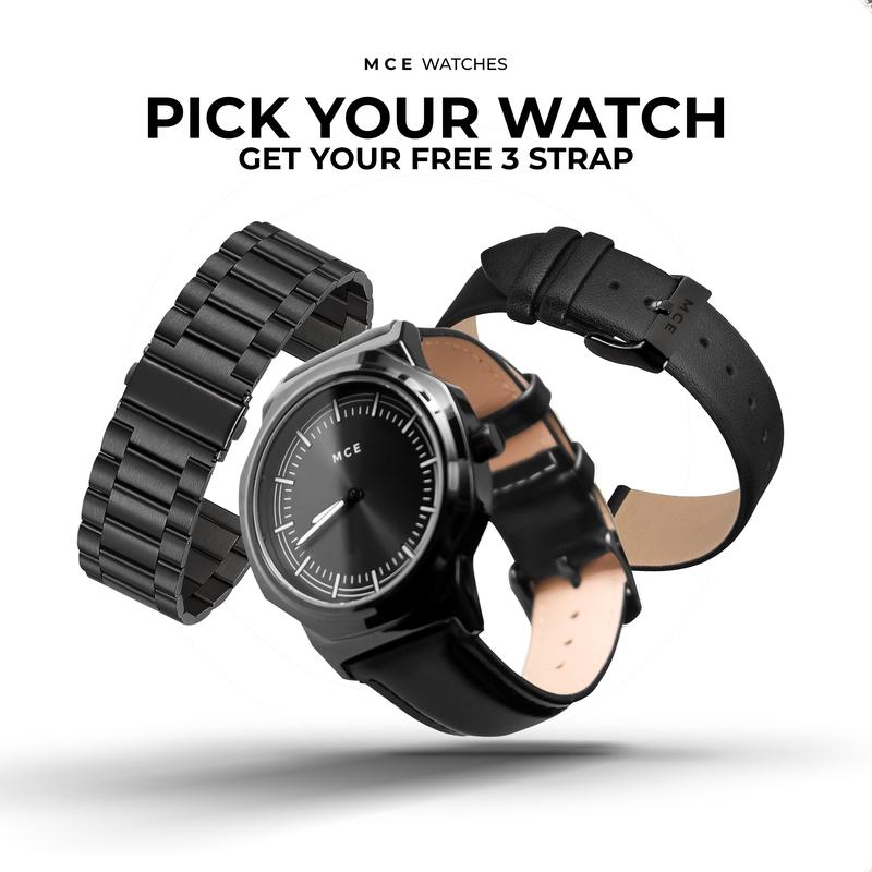 MCEWATCHES | 1 Jam Gratis 3 Strap | Jam Tangan Pria | Special Hadiah dan Kado 0