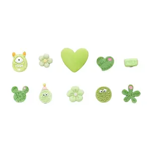 Aksesoris Pin Sandal Satu set Monster Hijau Cookie Hiasan Lubang Sendal