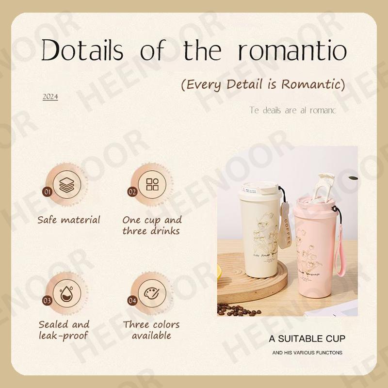 Heenoor Tumbler Termos Teh & Coffee Natal/X-Mas/Christmass/Pop Mart The Monsters Labubu Limited Edition Lily of the Valley Aesthetic Hot&Cold 550ML Stainless Steel SUS 316 | HN-2012/2038/8159/8157 6