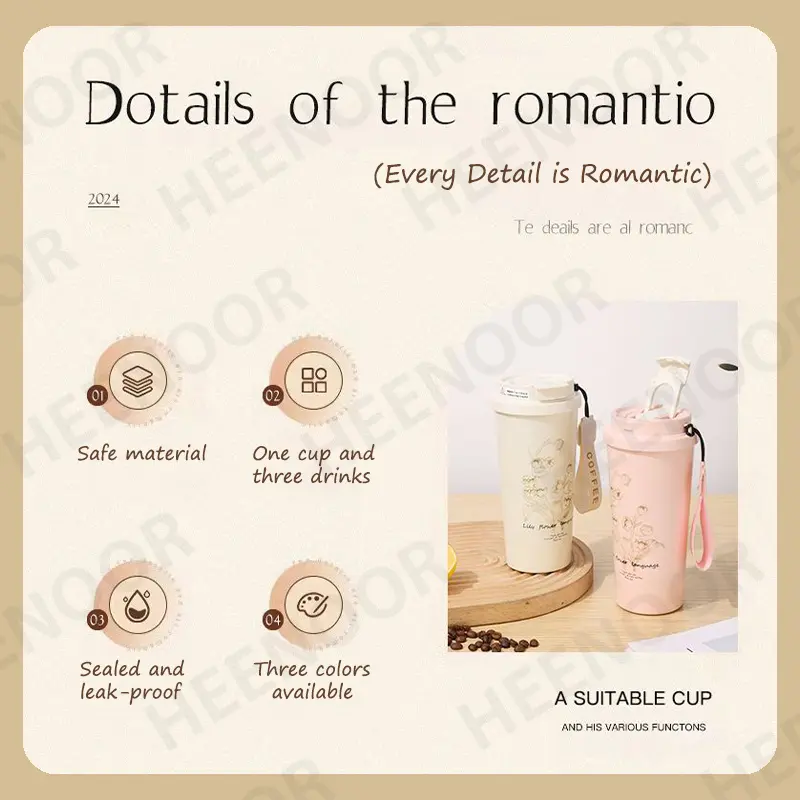 Heenoor Tumbler Termos Teh & Coffee Natal/X-Mas/Christmass/Pop Mart The Monsters Labubu Limited Edition Lily of the Valley Aesthetic Hot&Cold 550ML Stainless Steel SUS 316 | HN-2012/2038/8159/8157 5
