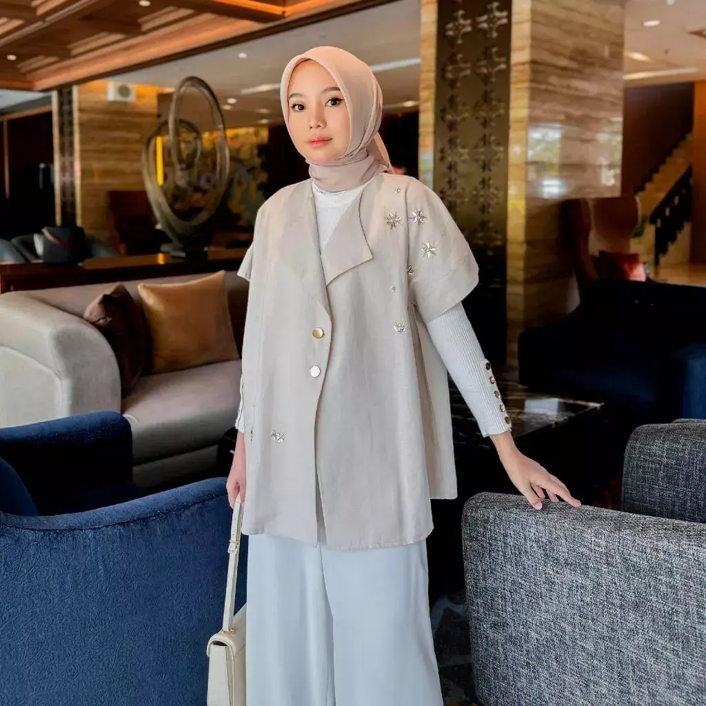 NATALIE OUTER - Outerwear - Cardigan - Vest - Linen - Payet - Allsize Terbaru 2025